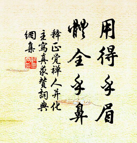 释正觉用得乎眉，体全乎鼻书法作品欣赏
