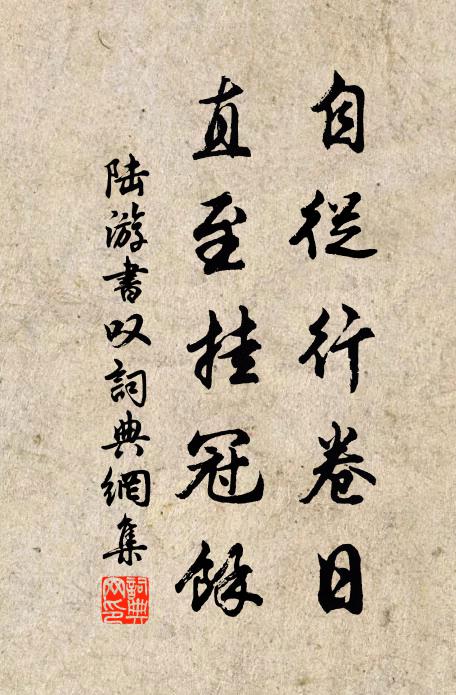 陆游自从行卷日，直至挂冠余书法作品欣赏