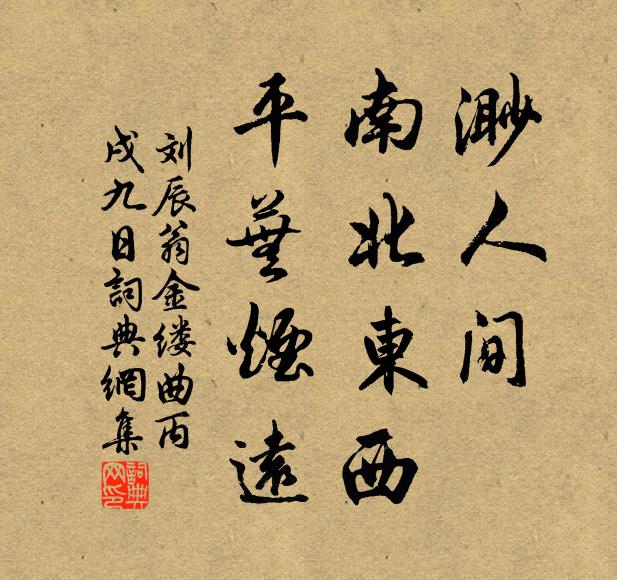 刘辰翁渺人间、南北东西，平芜烟远书法作品欣赏