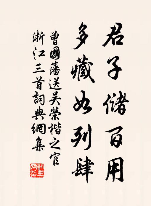 曾国藩君子储百用，多藏如列肆书法作品欣赏
