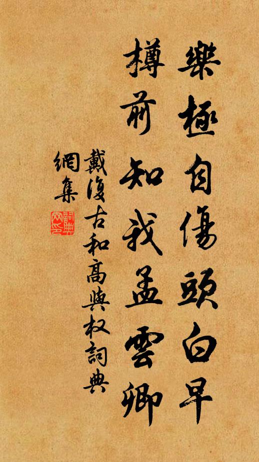 戴复古乐极自伤头白早，樽前知我孟云卿书法作品欣赏