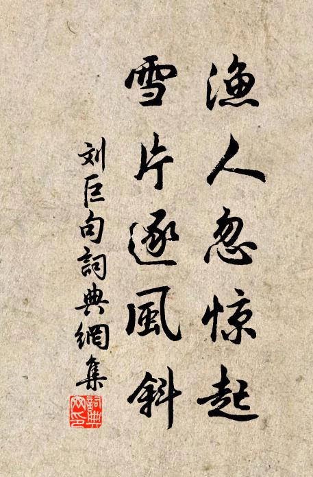 刘巨渔人忽惊起，雪片逐风斜。书法作品欣赏