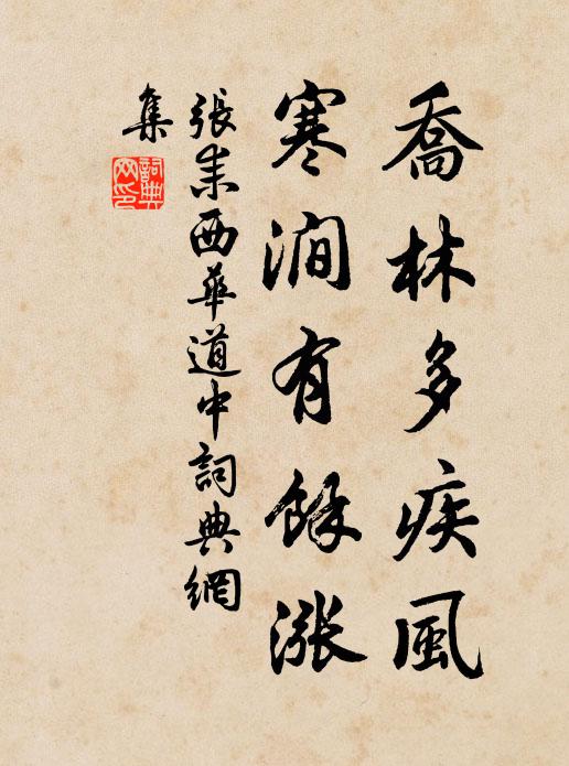张耒乔林多疾风，寒涧有余涨书法作品欣赏
