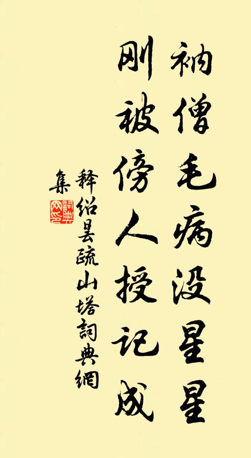 释绍昙衲僧毛病没星星，刚被傍人授记成书法作品欣赏