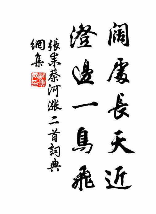 张耒阔处长天近，澄边一鸟飞书法作品欣赏