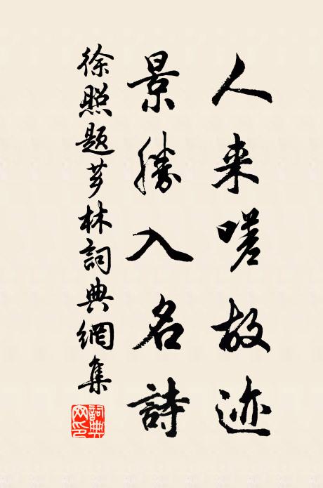 徐照人来嗟故迹，景胜入名诗书法作品欣赏