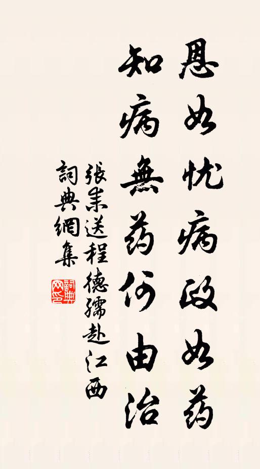 张耒恩如忧病政如药，知病无药何由治书法作品欣赏