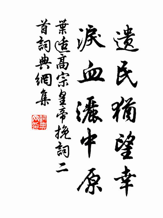 叶适遗民犹望幸，泪血洒中原书法作品欣赏