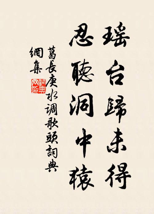 葛长庚瑶台归未得，忍听洞中猿书法作品欣赏