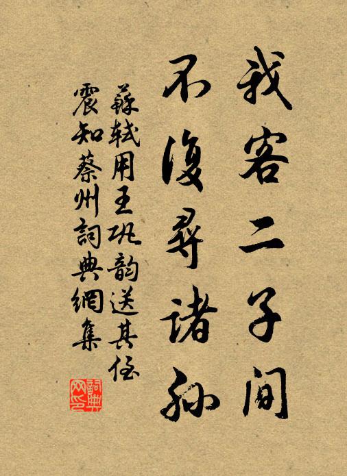 苏轼我客二子间，不复寻诸孙书法作品欣赏
