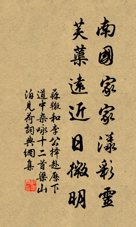 苏辙南国家家漾彩灵，芙蕖远近日微明书法作品欣赏