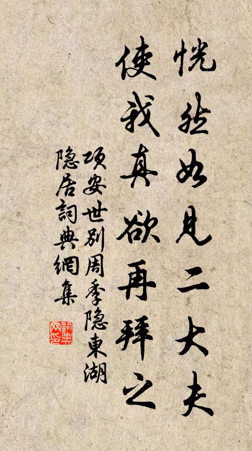 项安世恍然如见二大夫，使我真欲再拜之书法作品欣赏