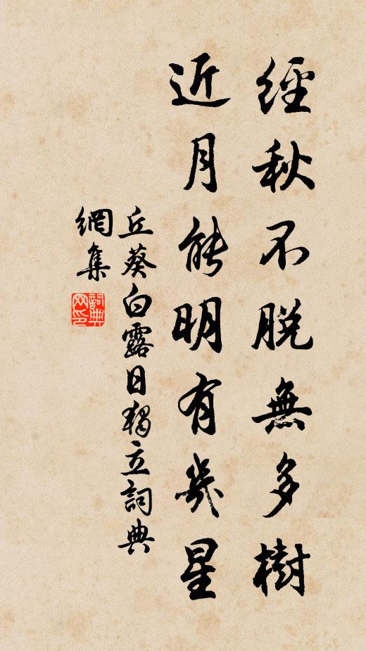 丘葵经秋不脱无多树，近月能明有几星书法作品欣赏