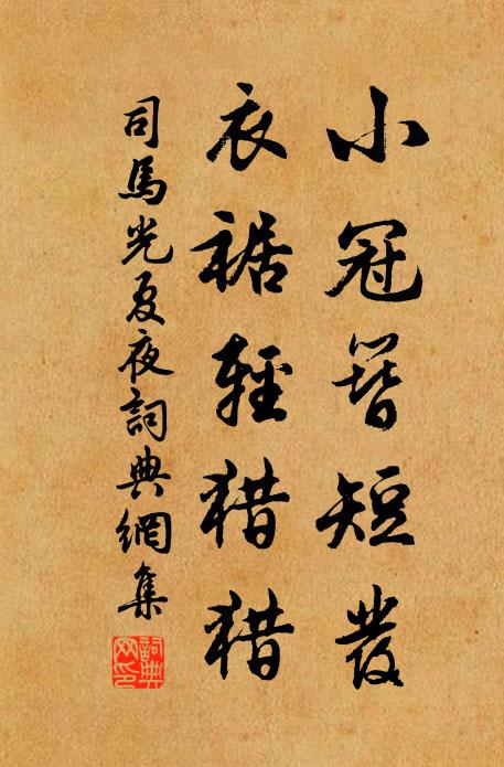 司马光小冠簪短发，衣裾轻猎猎书法作品欣赏