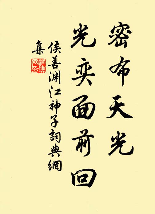 侯善渊密布天光，光奕面前回书法作品欣赏