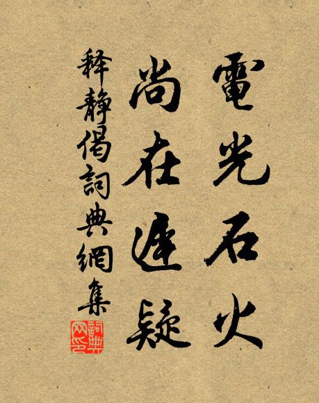 释静电光石火，尚在迟疑书法作品欣赏