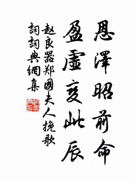 赵良器恩泽昭前命，盈虚变此辰书法作品欣赏