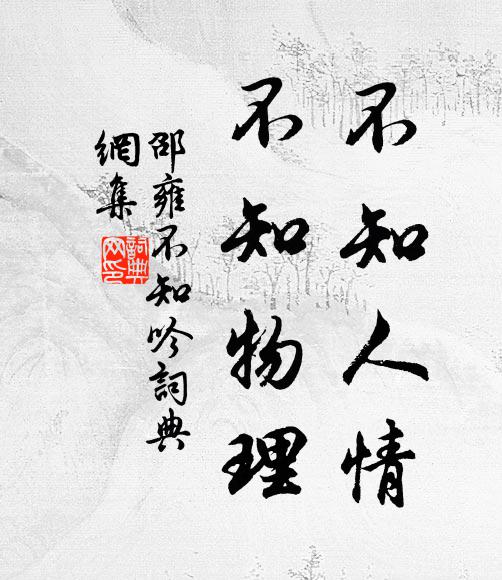 邵雍不知人情，不知物理书法作品欣赏