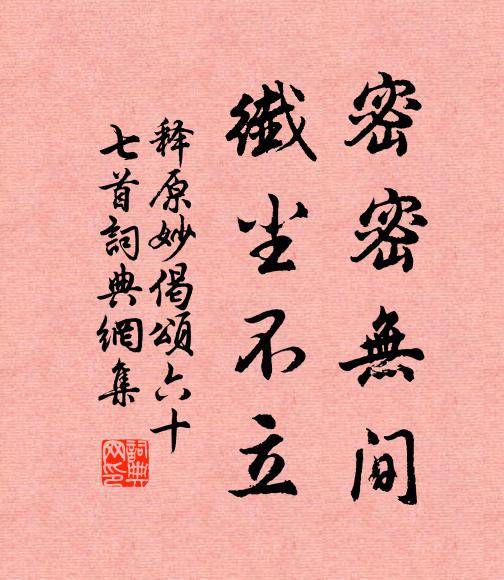 释原妙密密无间，纖尘不立书法作品欣赏
