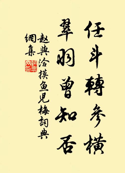 赵与洽任斗转参横，翠羽曾知否书法作品欣赏