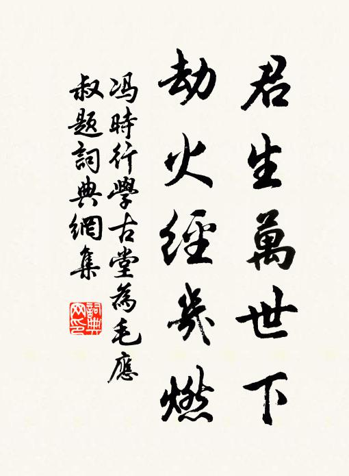 冯时行君生万世下，劫火经几燃书法作品欣赏