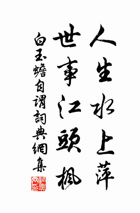 白玉蟾人生水上萍，世事江头枫书法作品欣赏