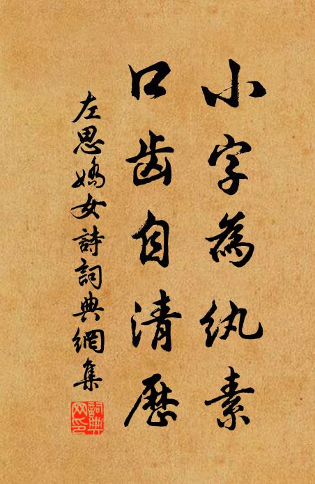 左思小字为纨素，口齿自清历书法作品欣赏