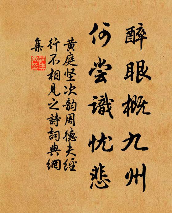 黄庭坚醉眼概九州，何尝识忧悲书法作品欣赏