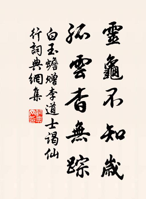 白玉蟾灵龟不知岁，孤云杳无踪书法作品欣赏