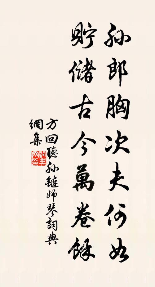 方回孙郎胸次夫何如，贮储古今万卷余书法作品欣赏