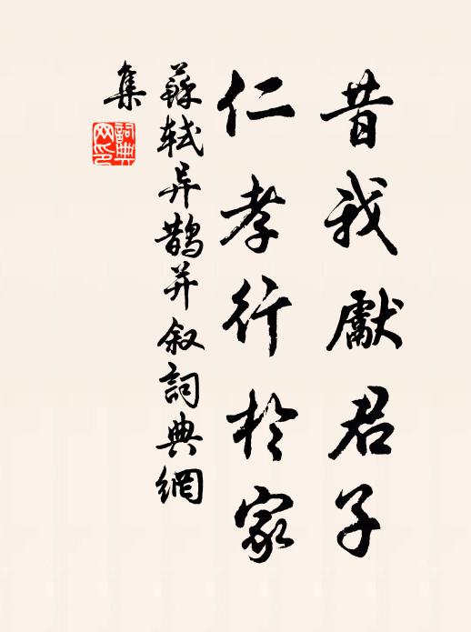 苏轼昔我先君子，仁孝行于家书法作品欣赏