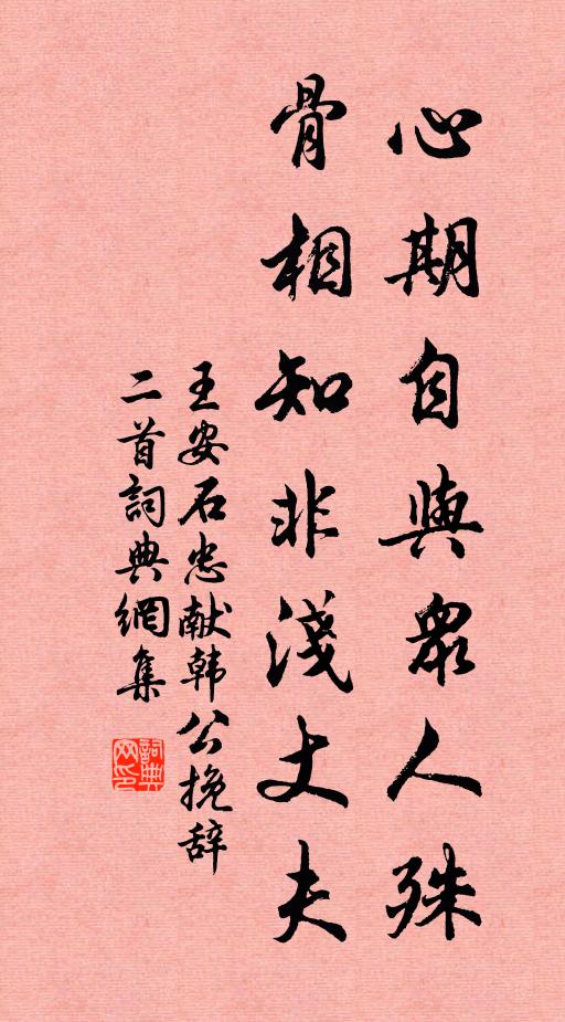 王安石心期自与众人殊，骨相知非浅丈夫书法作品欣赏