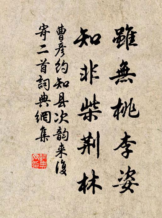 曹彦约虽无桃李姿，知非柴荆林书法作品欣赏