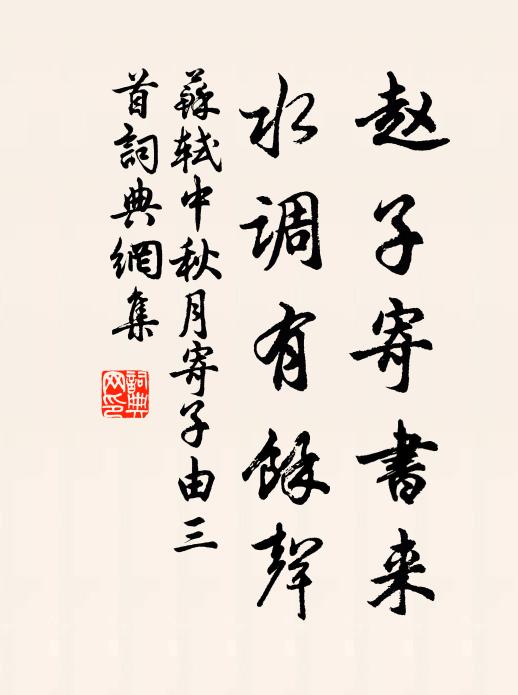 苏轼赵子寄书来，水调有余声书法作品欣赏