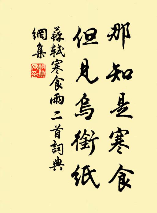 苏轼那知是寒食，但见乌衔纸书法作品欣赏