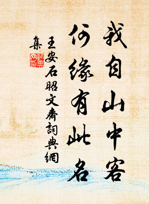 王安石我自山中客，何缘有此名书法作品欣赏