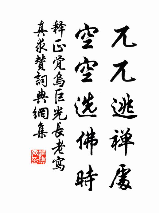 释正觉兀兀逃禅处，空空选佛时书法作品欣赏
