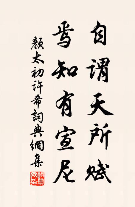 颜太初自谓天所赋，焉知有宣尼书法作品欣赏