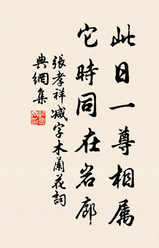 张孝祥此日一尊相属，它时同在岩廊书法作品欣赏