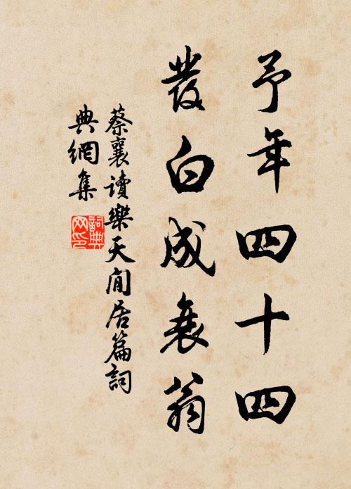蔡襄予年四十四,发白成衰翁书法作品欣赏