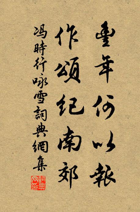冯时行丰年何以报，作颂纪南郊书法作品欣赏