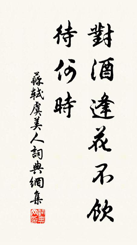 苏轼对酒逢花不饮、待何时书法作品欣赏