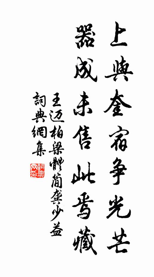 王迈上与奎宿争光芒，器成未售此焉藏书法作品欣赏