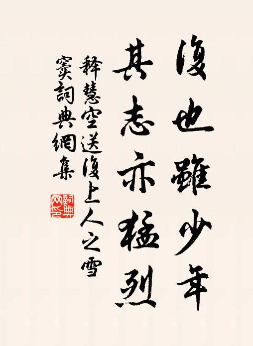 释慧空复也虽少年，其志亦猛烈书法作品欣赏