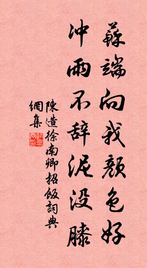 陈造苏端向我颜色好，冲雨不辞泥没膝书法作品欣赏