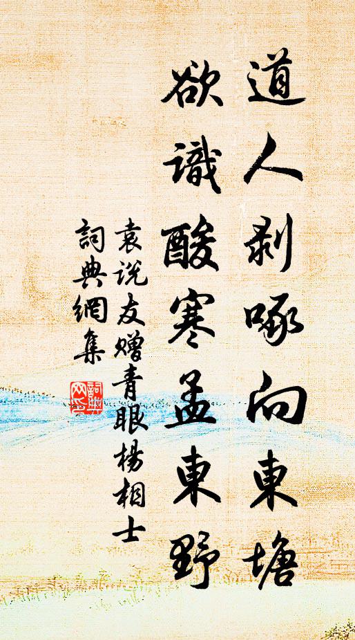 袁说友道人剥啄向东塘，欲识酸寒孟东野书法作品欣赏