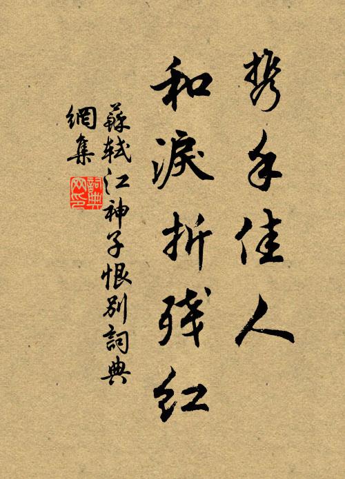 苏轼携手佳人，和泪折残红书法作品欣赏