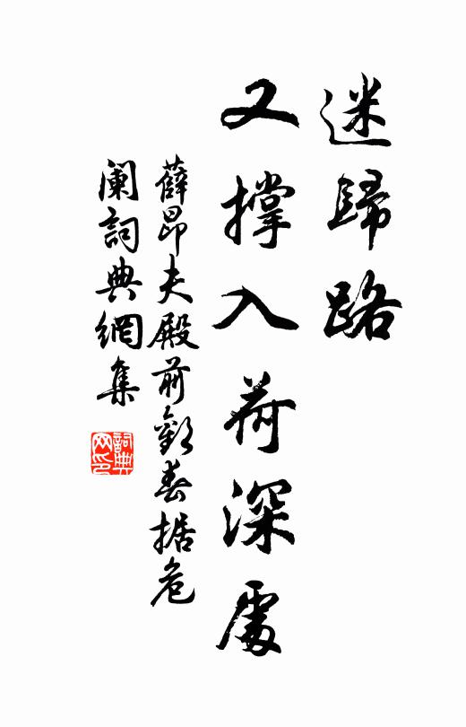 薛昂夫迷归路,又撑入荷深处书法作品欣赏