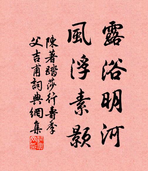 陈著露浴明河，风浮素颢书法作品欣赏