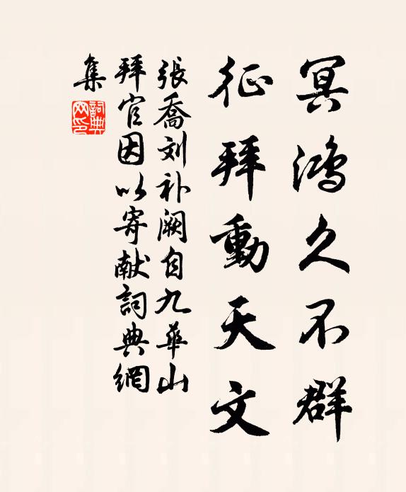 张乔冥鸿久不群，征拜动天文书法作品欣赏